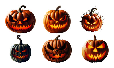Evil Halloween pumpkin created with the help of artificial intelligence