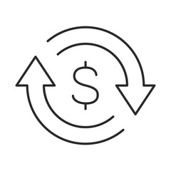 Circular arrow editable stroke outline icon