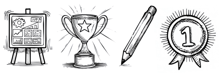 School doodles png cut out element set