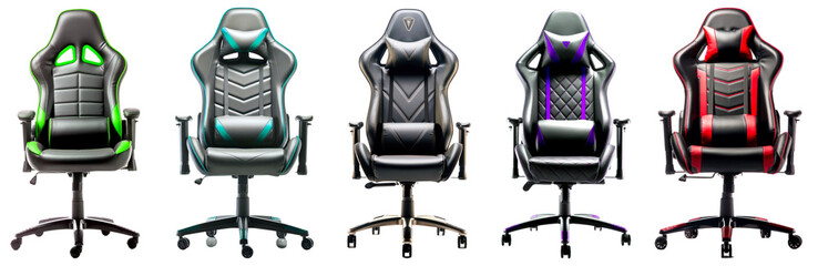Gaming chair png cut out element set