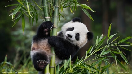 panda eating bamboo