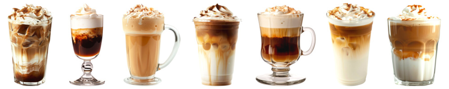 Coffee png cut out element set