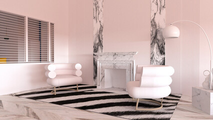 Room interior with Wall Background. 3D rendering ,3D illustration	
