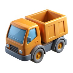 Naklejka premium dump truck cartoon 3d rendering, isolated on transparent background