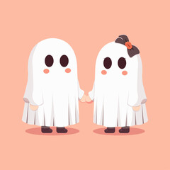 Flying ghost couple costume for halloween