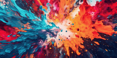 Colorful oil paint splashes abstract vector background.