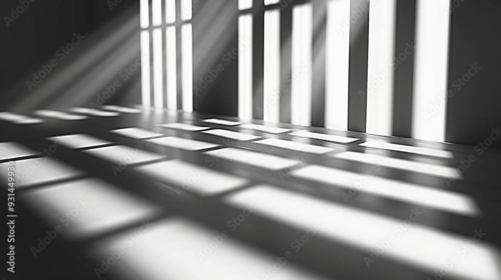 Poster gray shadow and light blur abstract background on white wall from window dark stripe grey shadows in