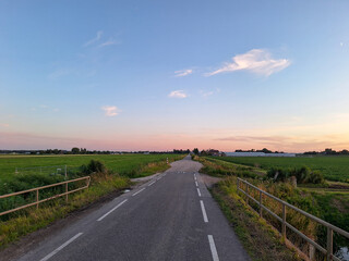 Sunset over the meadows of the Zuidplaspolder