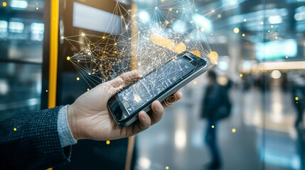 Digital wallet supporting contactless payments, representing ease and speed in transactions, Wallet contactless payment, Swift digital finance