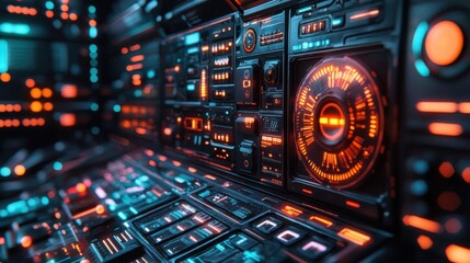 Obraz premium Control systems in humanmachine interfaces, highlighting the precision and responsiveness of these advanced systems