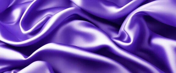 Fototapeta premium Purple satin fabric with smooth, flowing folds.