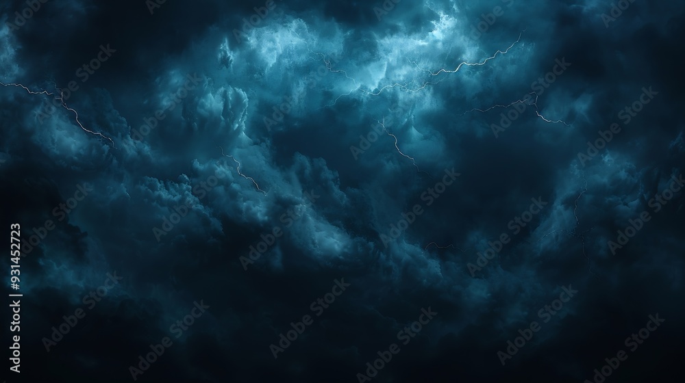 Poster dramatic dark blue cloudy sky overlay skyoverlays dramatic sky and lightning bad weather with dark c