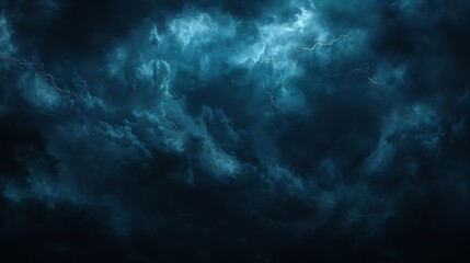 Dramatic dark blue cloudy sky overlay Skyoverlays Dramatic sky and lightning Bad weather with dark clouds Rain And Thunderstorm In Dramatic Sky : Generative AI