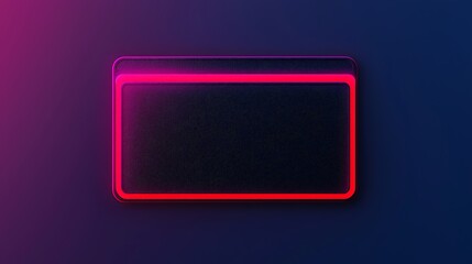 Glowing rectangular frame on dark background with neon light
