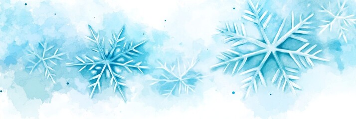A blue background with snowflakes on it. The snowflakes are white and scattered throughout the background