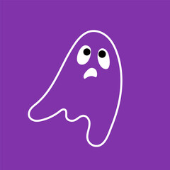 Naklejka premium Hand drawn illustration of funny ghost. Cute isolated illustration of ghost for Halloween design