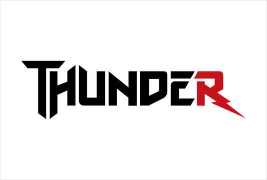 thunder typography logo icon design vector