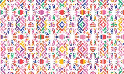 Abstract Ikat seamless pattern, perfect for ethnic-themed backgrounds, curtains, carpets, wallpapers, clothing, and decorations. Ideal for wrapping paper, batik,greeting cards, printing,creative uses.