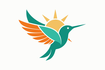 The hummingbird and sun logo is abbreviated