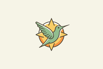 The hummingbird and sun logo is abbreviated