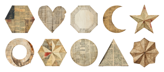 Vintage ephemera  png cut out element set