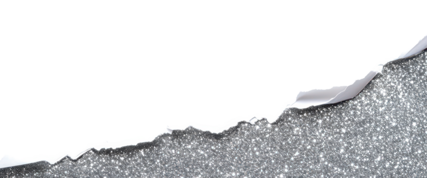 Creative paper tear with a glittery isolate on transparent background, png, cutout