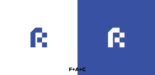 Fototapeta premium Letter logo design, F, A, C letter logo design, premium, modern, simple.