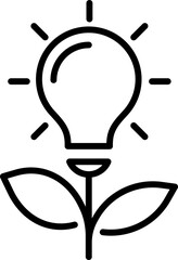 Light bulb icon. Ecology symbol.