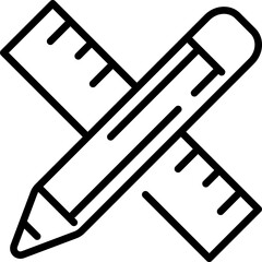 Education icon. Ruler and pencil.
