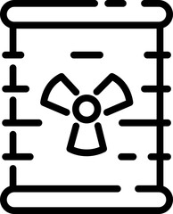 Nuclear waste icon. Linear style.