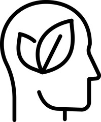 Think green icon. Leaf symbol.