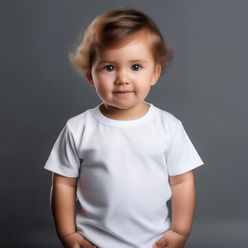 Baby in plain white t-shirt mock up, Baby photography, Children, Kids, Mock-up