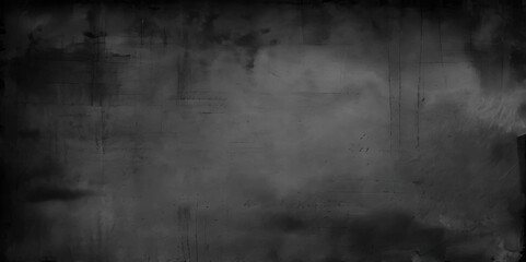 Vector illustration of old horizontal black background. Grunge texture. Seamless concrete grunge texture stone wall background image. Black and gray cement wall in retro concept. 