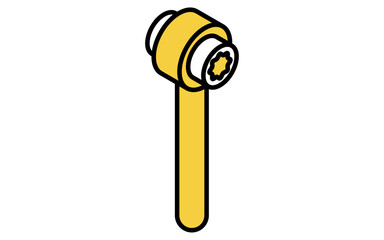 Fototapeta premium Isometric simple line drawing tool icon, ratchet wrench
