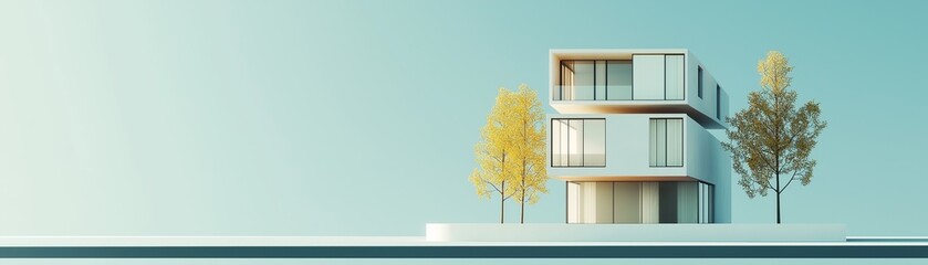 A modern, minimalist house with a unique, angular design. 