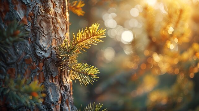 Japanese red pine Pinus densiflora It is characterized by its red bark and thin leaves and Matsutake mushruum a luxury food ingredient in Japan grows in forests of this tree : Generative AI