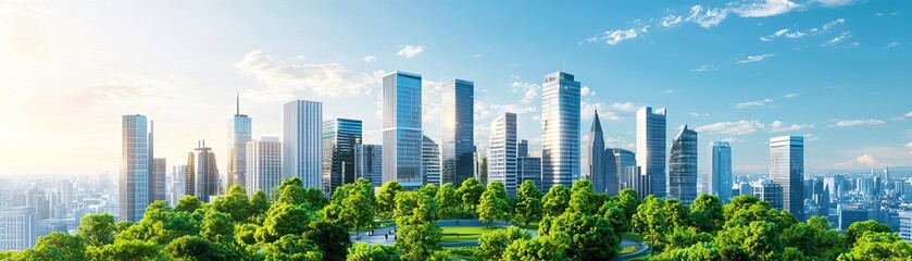 Fototapeta premium Urban landscape architecture trends, augmented reality cityscapes, holographic urban planning, futuristic park designs