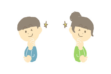 ウインクする男女