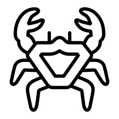 Crab Vector Line Icon