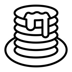 Pancakes Vector Line Icon
