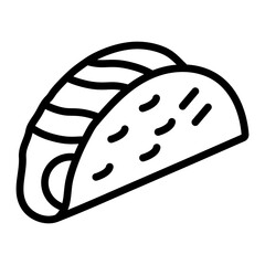 Taco Vector Line Icon