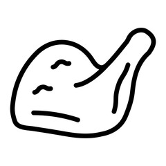 Obraz premium Chicken Leg Vector Line Icon