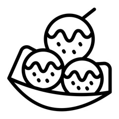 Takoyaki Vector Line Icon