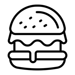 Hamburger Vector Line Icon