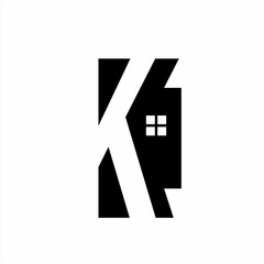 Real Estate logo design with unique letter K concept.