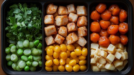 Nutritious Airplane Meal with Fresh Ingredients