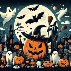 halloween background with pumpkin