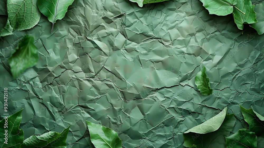 Aufkleber old paper texture green background : generative ai