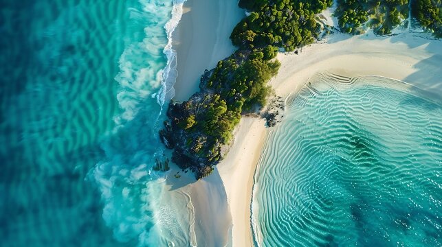 Whitehaven Beach and Hill inlet Aerial Drone Shot Whitsundays Queensland Australia Airlie Beach : Generative AI