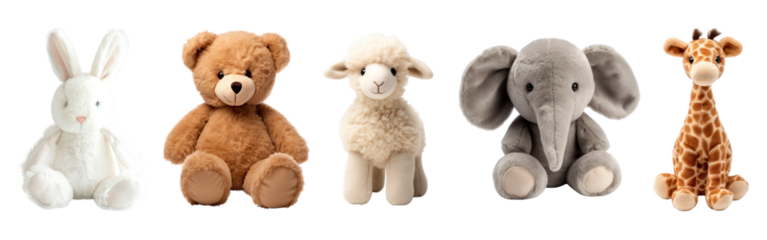 Cute animal doll png cut out element set